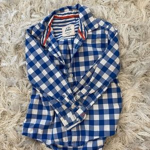 COPY - Mini Boden button down shirt. Large gingham print. 2-3T.